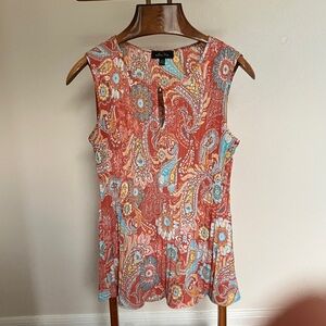 Melissa Paige Paisley Blouse - Red and Blue